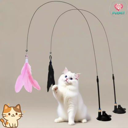 Suction Cup Cat Wand Toy