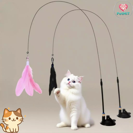 Suction Cup Cat Wand Toy