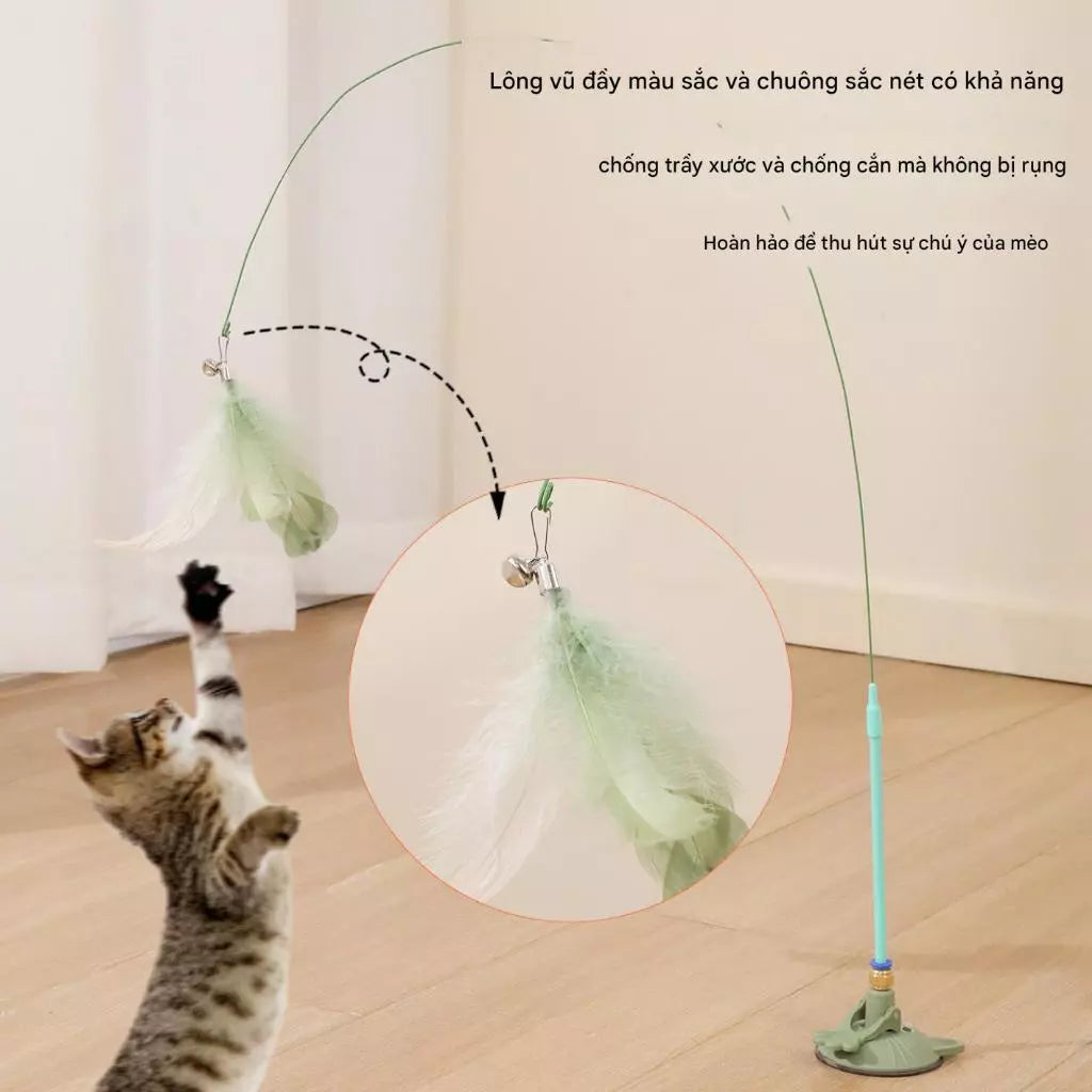 Suction Cup Cat Wand Toy