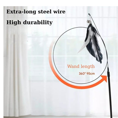 Suction Cup Cat Wand Toy